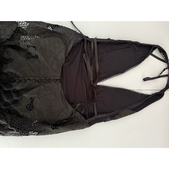 Free People Revolve Celeste Maxi Dress 12 Black Womens Halter Embroidered NWT - Picture 10 of 14